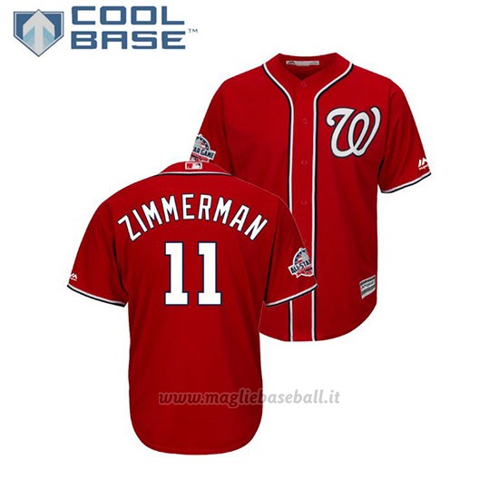 Maglia Baseball Uomo Washington Nationals Ryan Zimmerman 2018 All Star Game Cool Base Scarlet